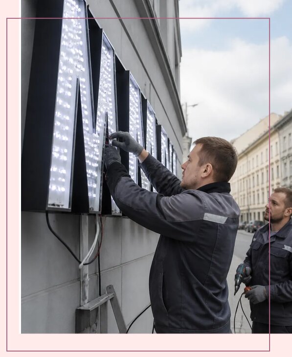 Изготовление и монтаж светодиодных LED вывесок в Ейске