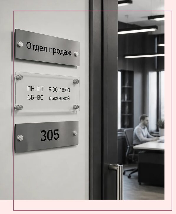 Офисные таблички на дверь в Ейске по цене от 5050 р. | Аванза-Еск